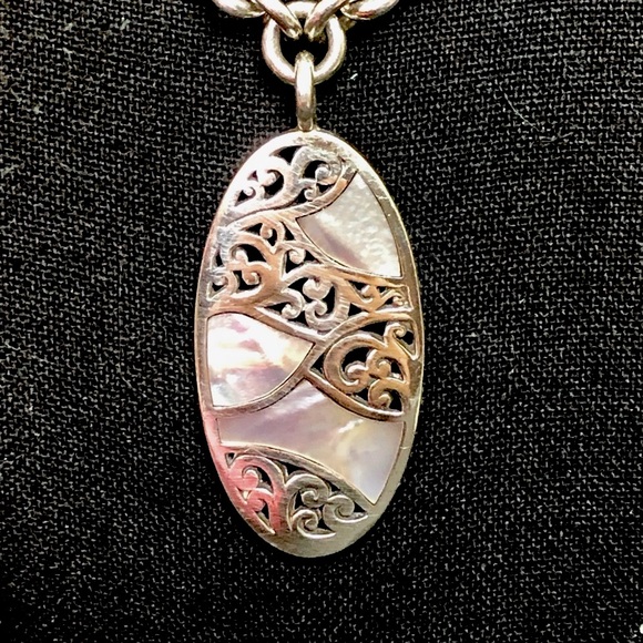 LOIS HILL Sterling Silver Mother of Pearl Inlay Necklace and Earrings - Picture 10 of 17